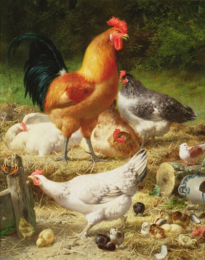 Chickens by Eugene Remy Maes